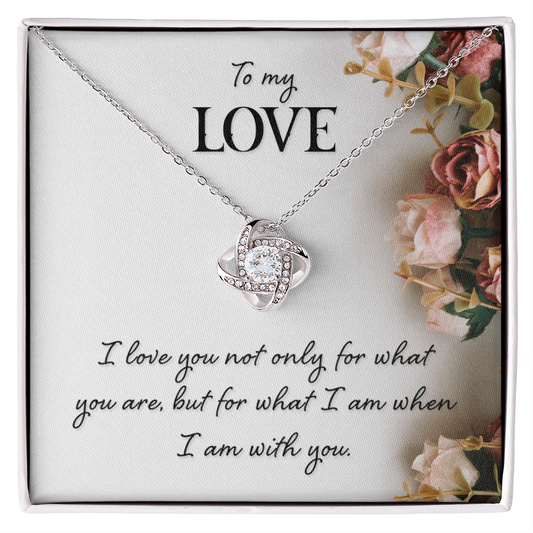 To My Love – Eternal Knot Necklace Gift for Girlfriend, Fiancée, or Wife