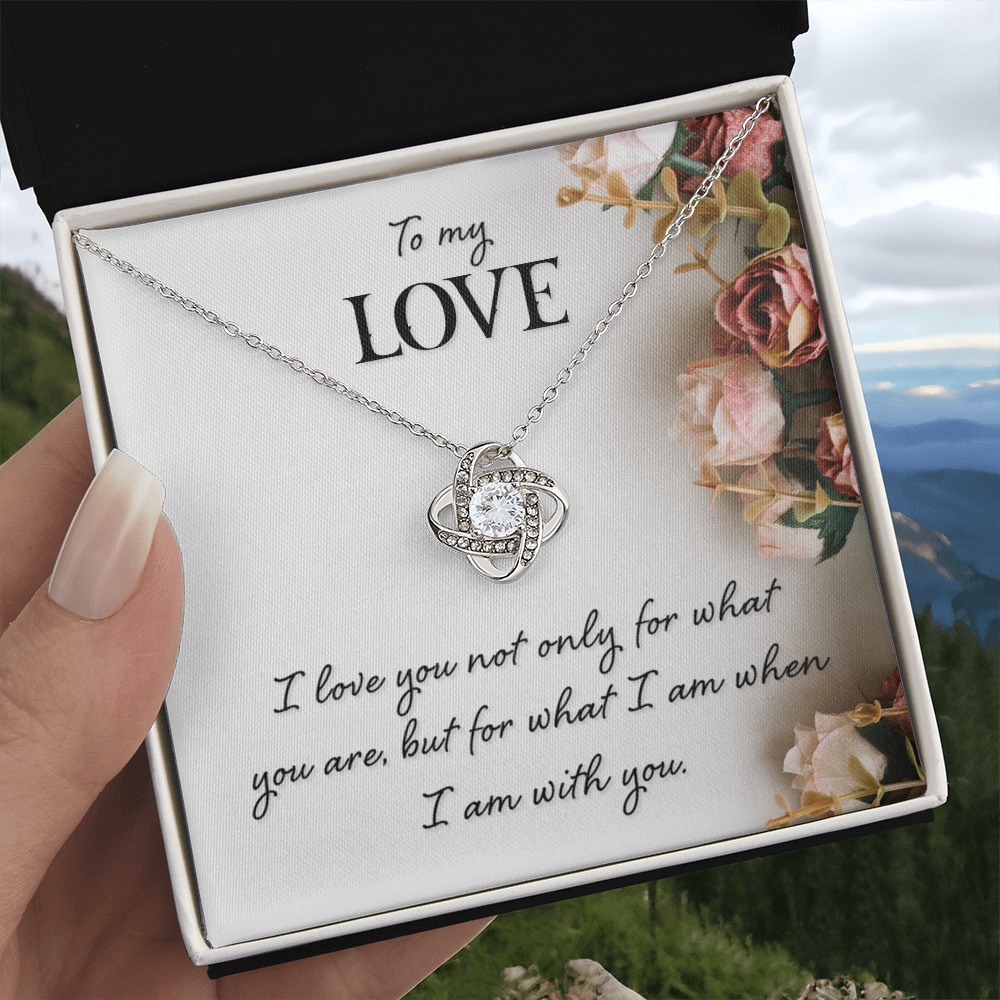 To My Love – Eternal Knot Necklace Gift for Girlfriend, Fiancée, or Wife