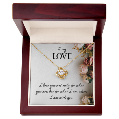 To My Love – Eternal Knot Necklace Gift for Girlfriend, Fiancée, or Wife