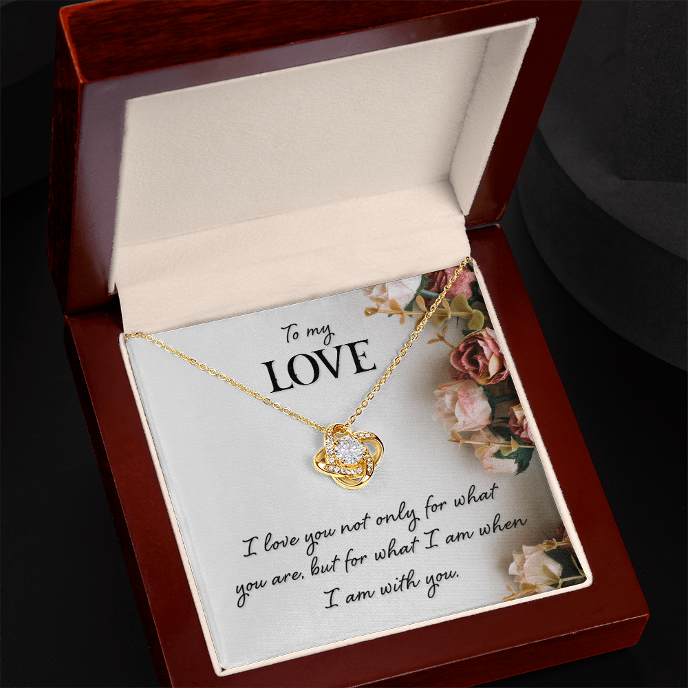 To My Love – Eternal Knot Necklace Gift for Girlfriend, Fiancée, or Wife
