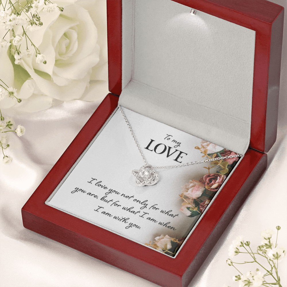 To My Love – Eternal Knot Necklace Gift for Girlfriend, Fiancée, or Wife
