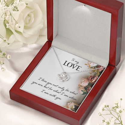 To My Love – Eternal Knot Necklace Gift for Girlfriend, Fiancée, or Wife