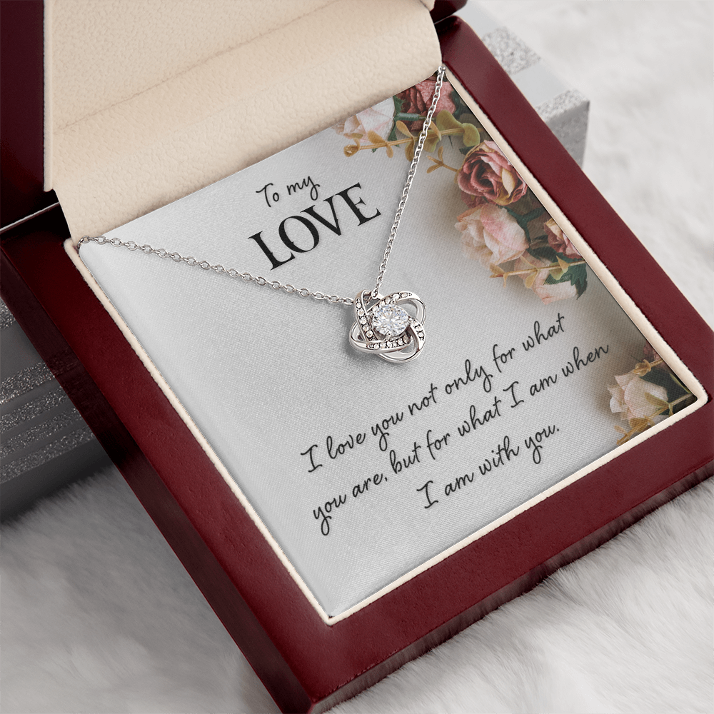 To My Love – Eternal Knot Necklace Gift for Girlfriend, Fiancée, or Wife