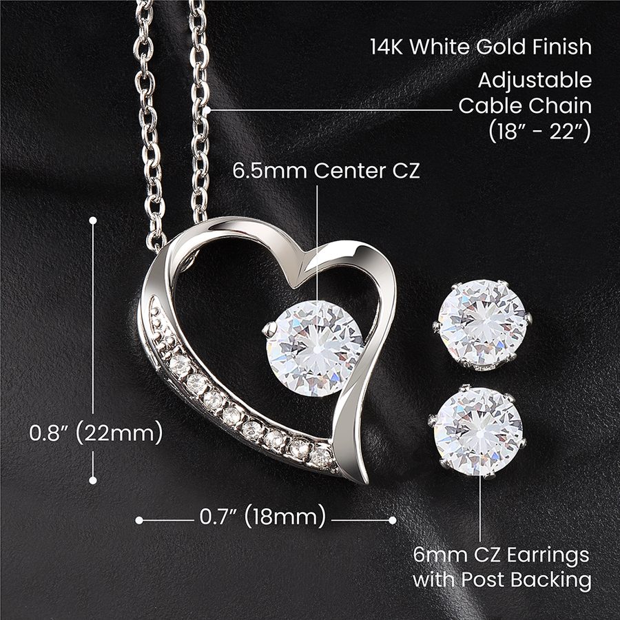 I Noticed message card, Forever Love Necklace & Earring Set