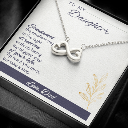 To My Daughter – Infinity Heart Necklace Gift from Dad