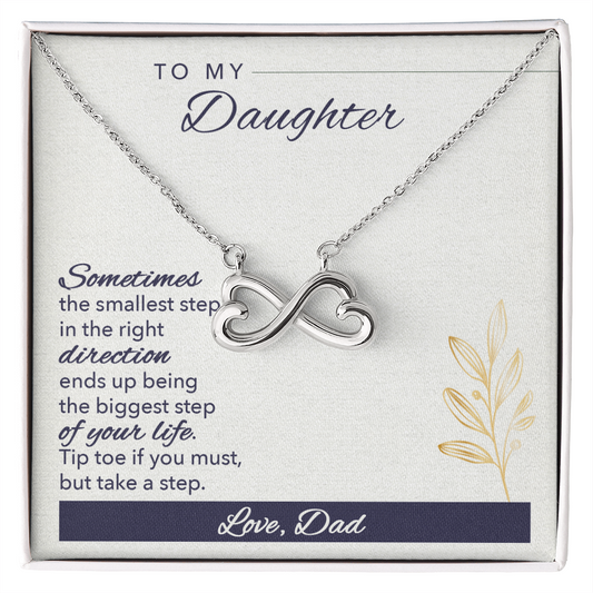 To My Daughter – Infinity Heart Necklace Gift from Dad