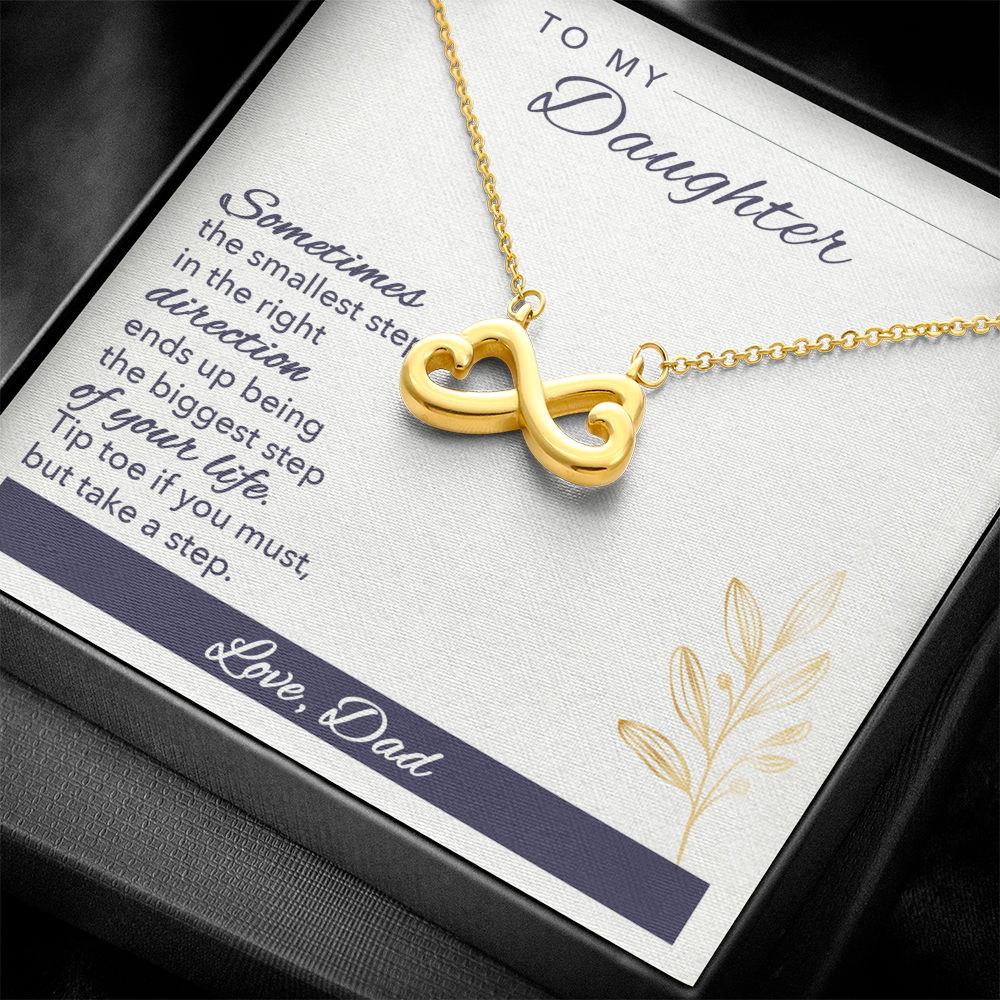 To My Daughter – Infinity Heart Necklace Gift from Dad