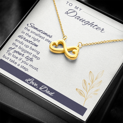To My Daughter – Infinity Heart Necklace Gift from Dad