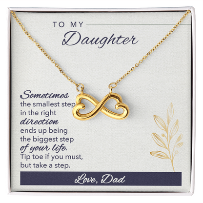 To My Daughter – Infinity Heart Necklace Gift from Dad
