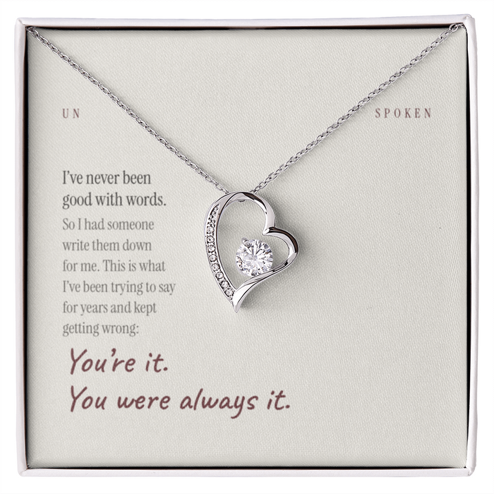Never Good With Words message card, White Gold, Standard Box