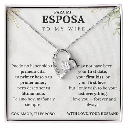 l Necklace Gift for Wife – Love Message Card in English and Spanish