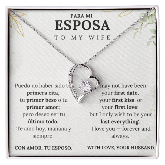 l Necklace Gift for Wife – Love Message Card in English and Spanish