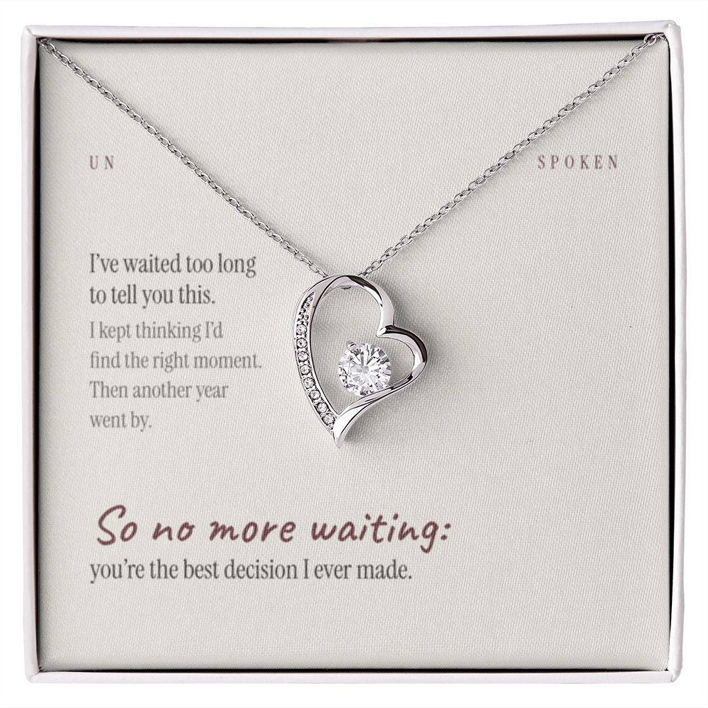 Waited Too Long — Heart Necklace & Message Card