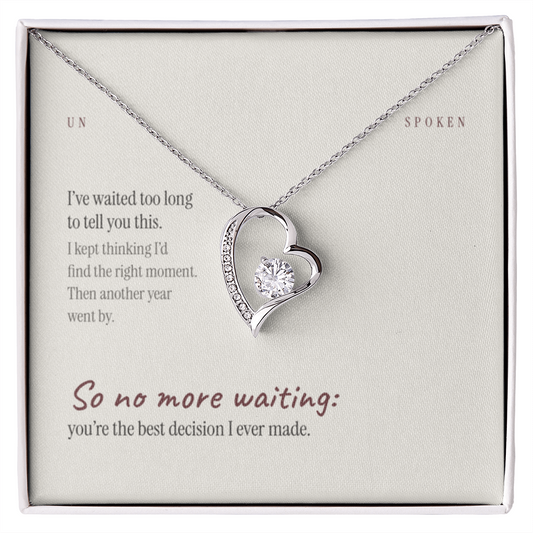 Waited Too Long — Heart Necklace & Message Card