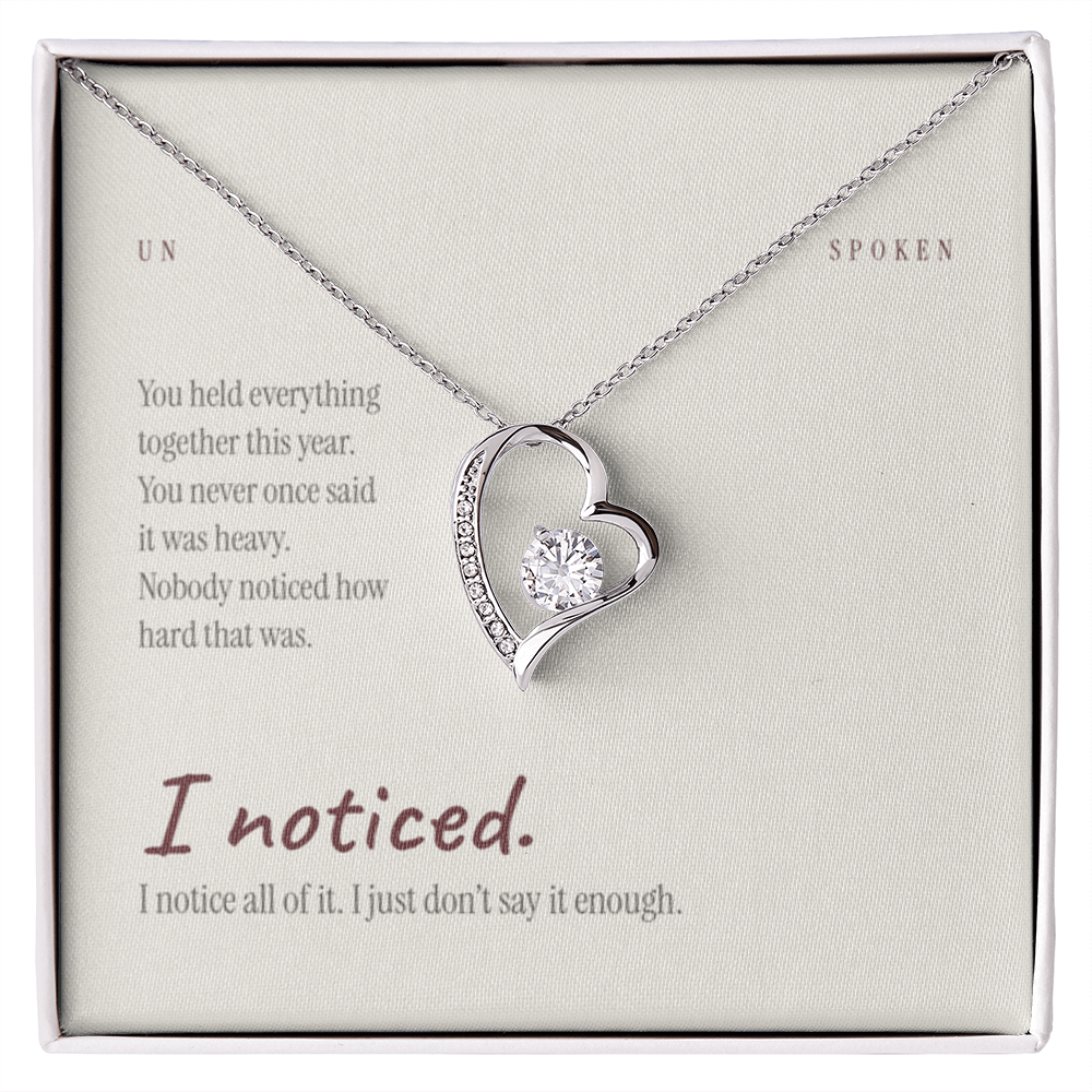 I Noticed — Heart Necklace & Message Card