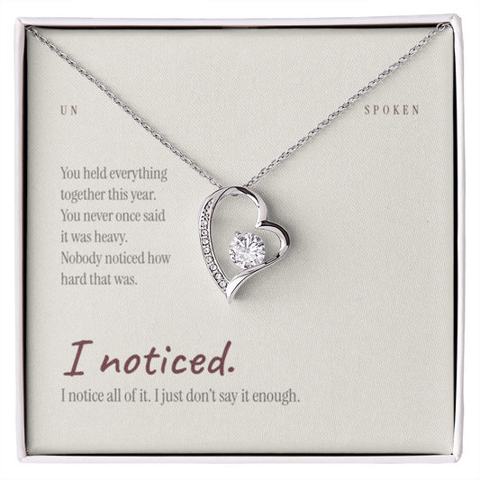 I Noticed — Heart Necklace & Message Card