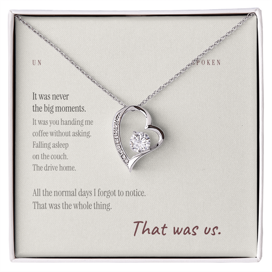 The Normal Days — Heart Necklace & Message Card
