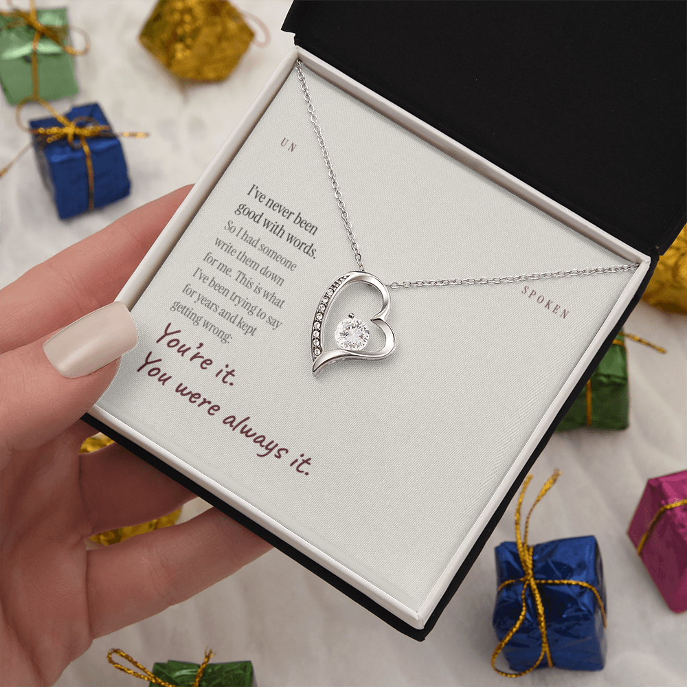 Never Good With Words — Heart Necklace & Message Card