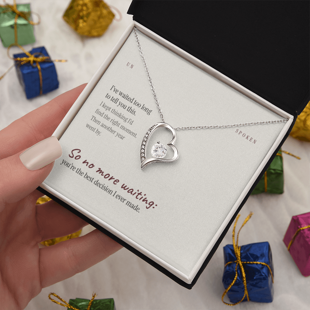 Waited Too Long — Heart Necklace & Message Card