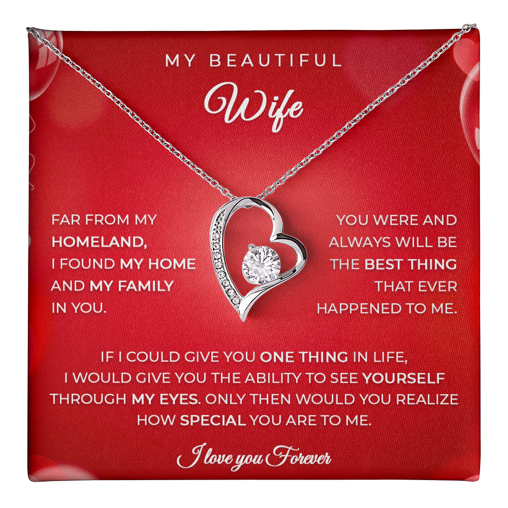 To My Wife – Husband Gift Necklace with Heartfelt Message Card