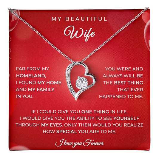 To My Wife – Husband Gift Necklace with Heartfelt Message Card