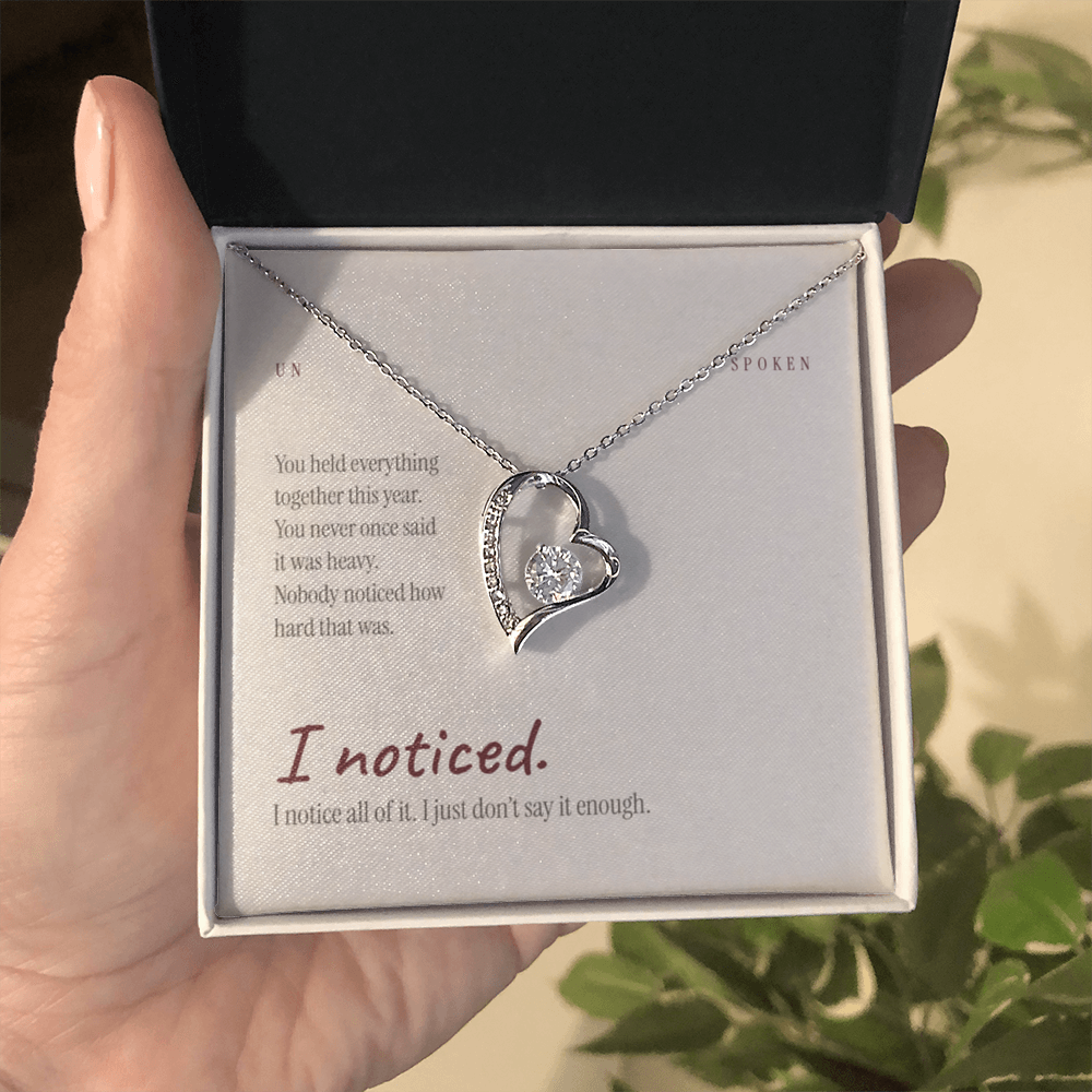 I Noticed — Heart Necklace & Message Card