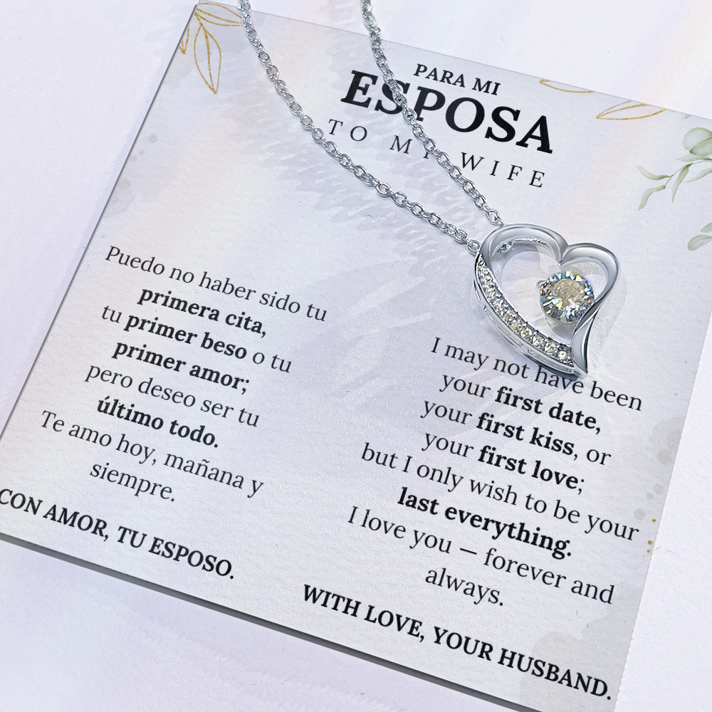 l Necklace Gift for Wife – Love Message Card in English and Spanish