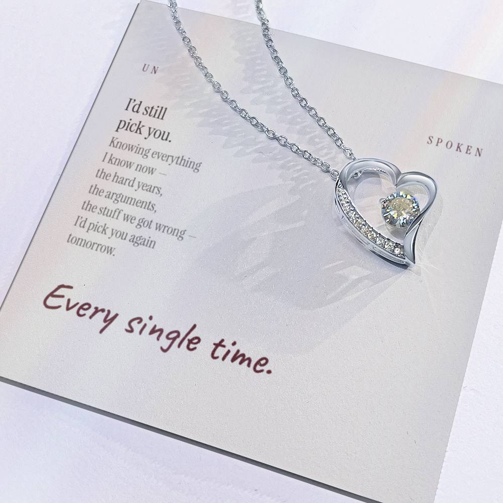 I’d Still Pick You — Heart Necklace & Message Card