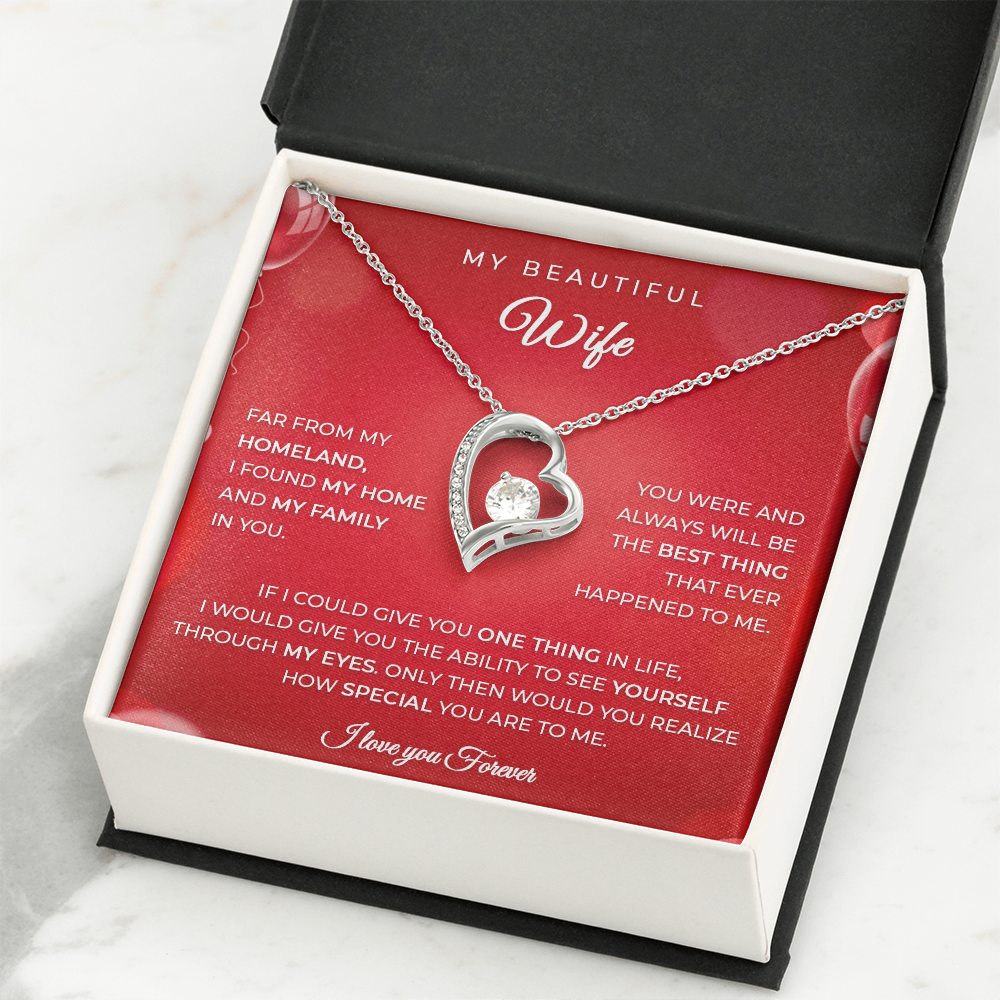 To My Wife – Husband Gift Necklace with Heartfelt Message Card