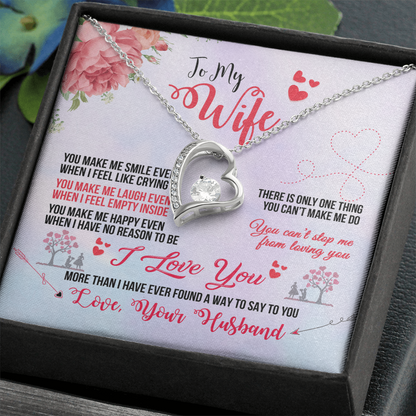 To My Wife – Heart Pendant Necklace Gift from Husband with Love Message