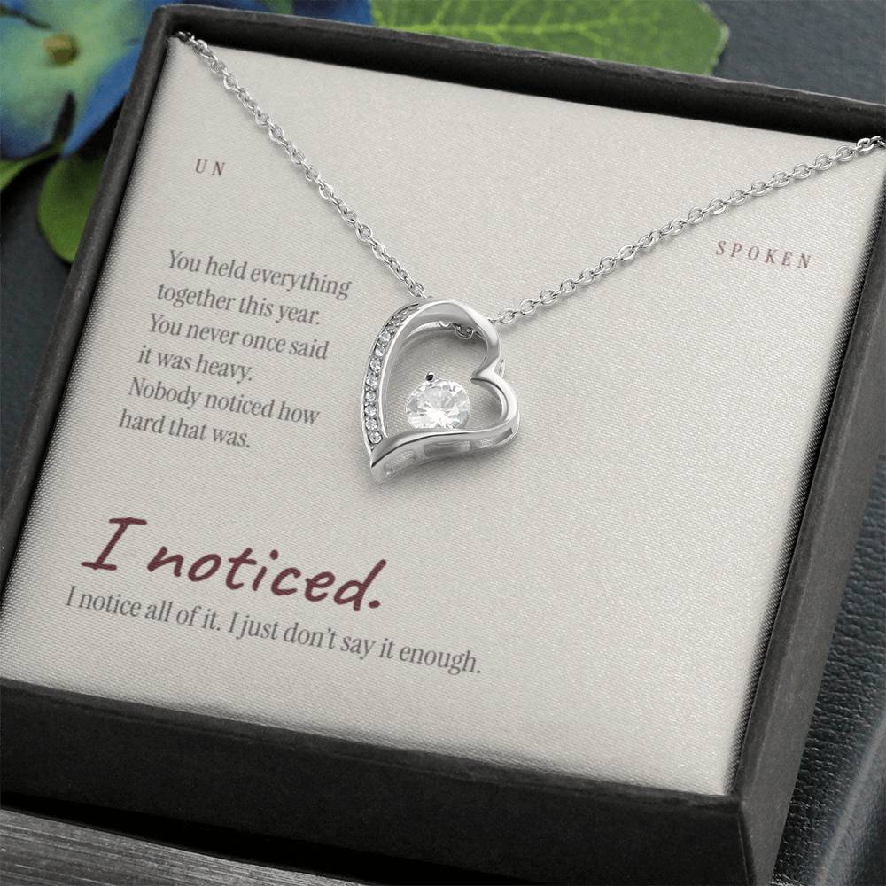 I Noticed — Heart Necklace & Message Card