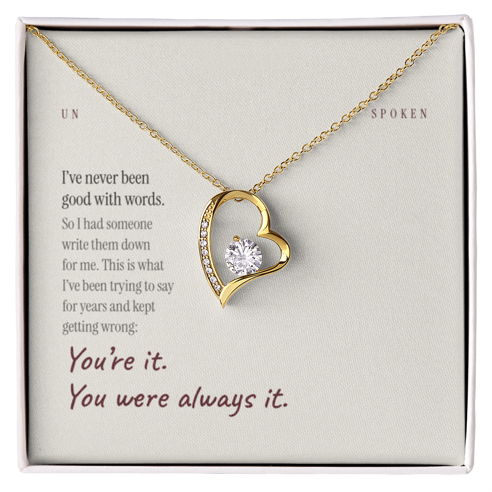 Never Good With Words — Heart Necklace & Message Card