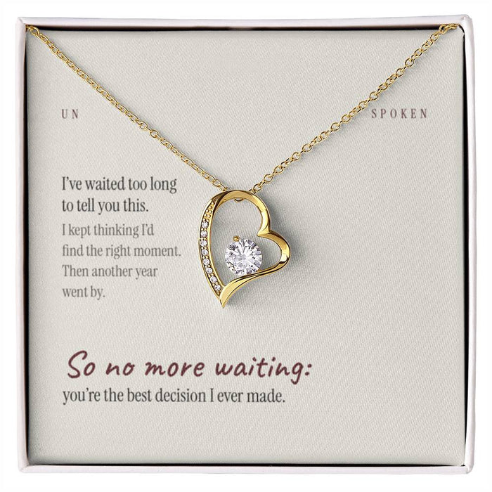 Waited Too Long message card, Yellow Gold, Standard Box