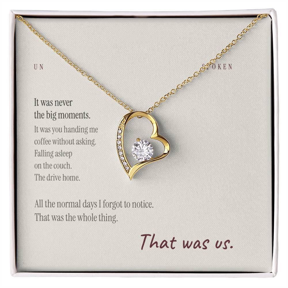 The Normal Days — Heart Necklace & Message Card