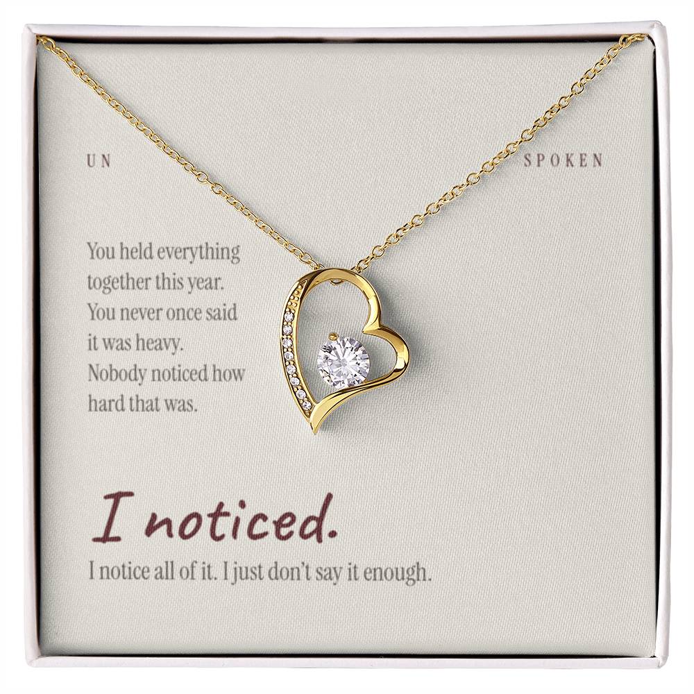 I Noticed — Heart Necklace & Message Card