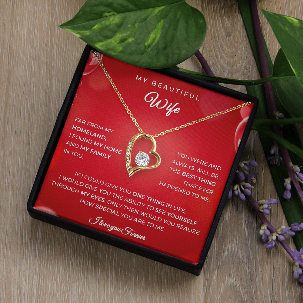 To My Wife – Husband Gift Necklace with Heartfelt Message Card