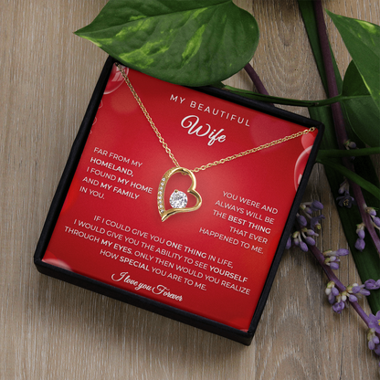 To My Wife – Husband Gift Necklace with Heartfelt Message Card