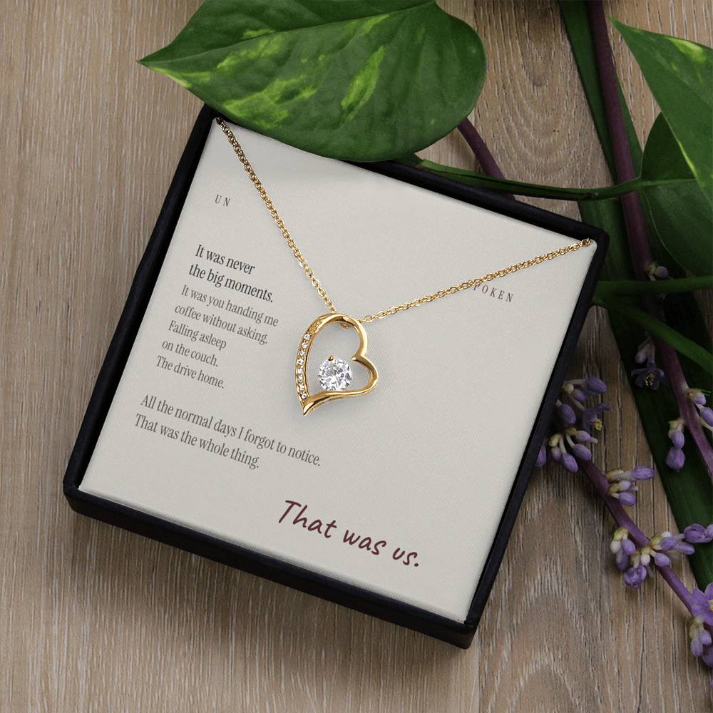 The Normal Days — Heart Necklace & Message Card