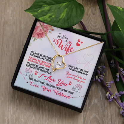 To My Wife – Heart Pendant Necklace Gift from Husband with Love Message