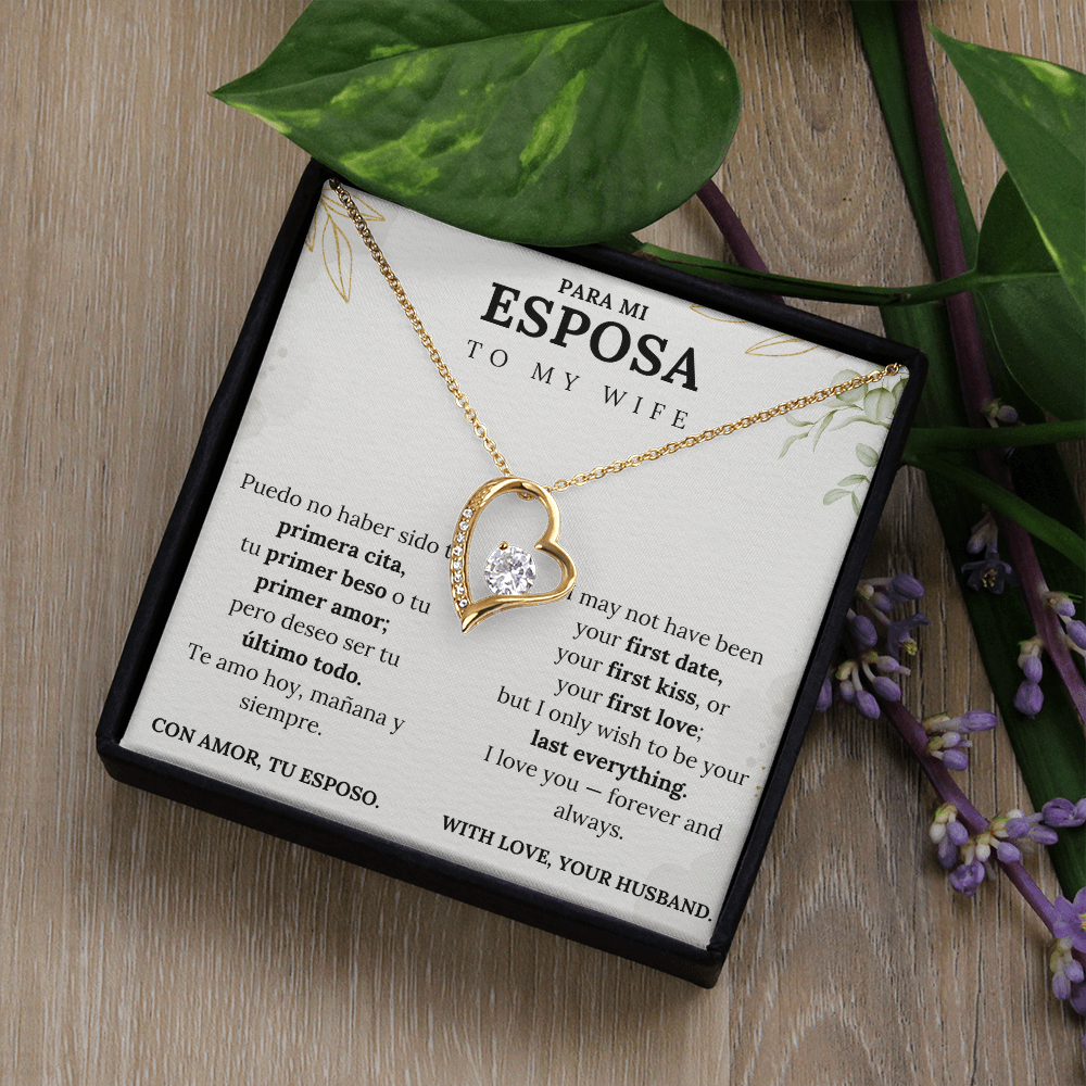 l Necklace Gift for Wife – Love Message Card in English and Spanish