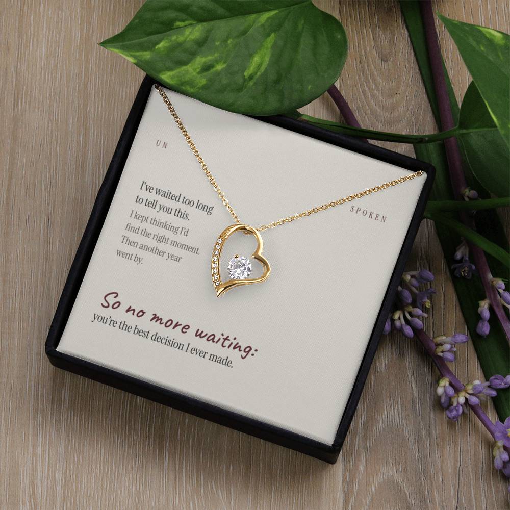 Waited Too Long — Heart Necklace & Message Card