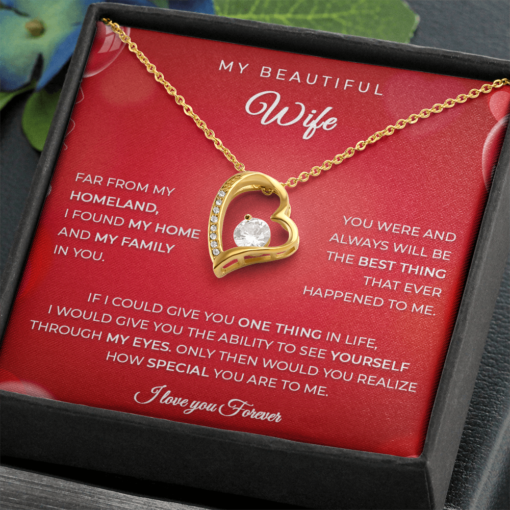 To My Wife – Husband Gift Necklace with Heartfelt Message Card