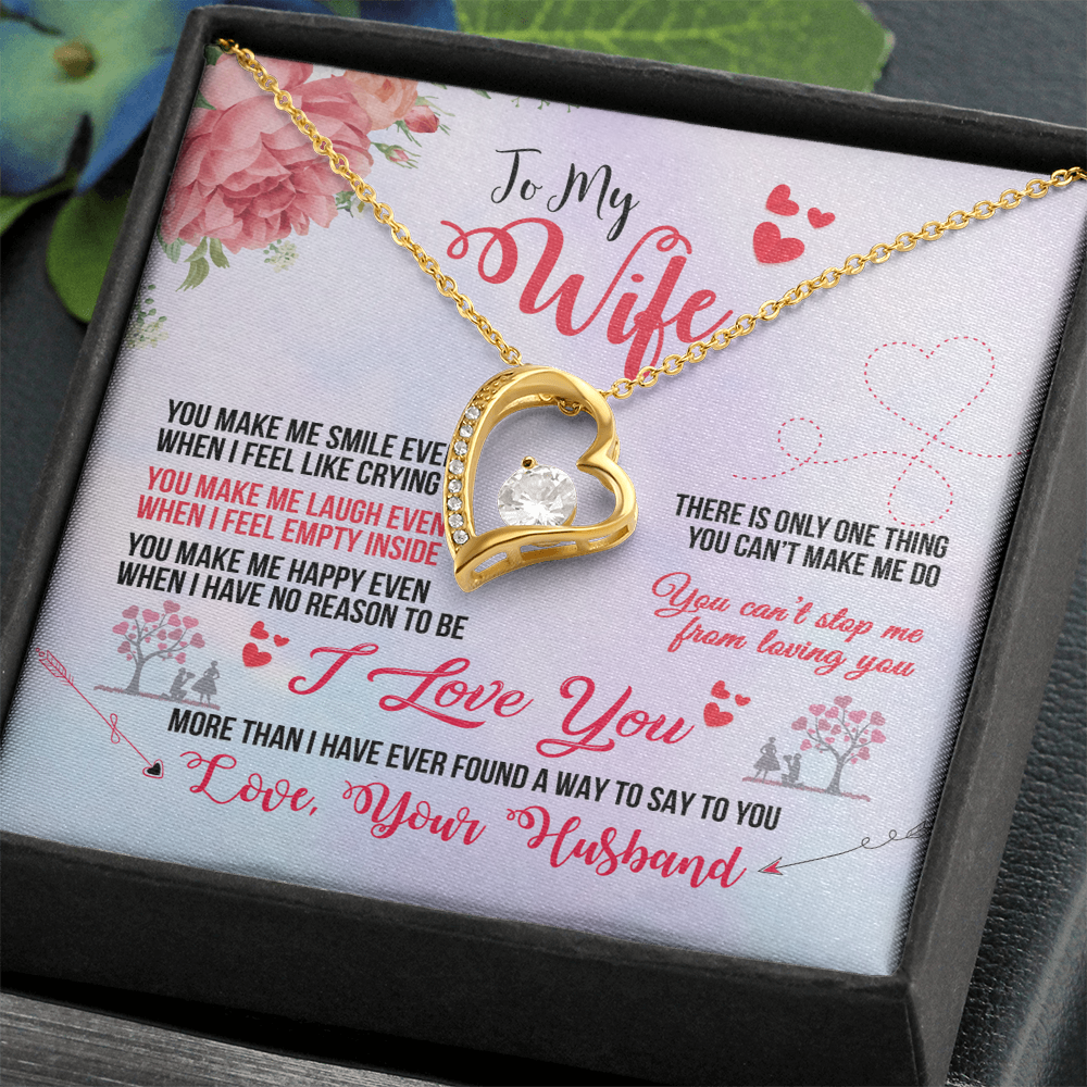 To My Wife – Heart Pendant Necklace Gift from Husband with Love Message