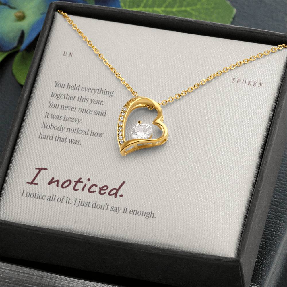 I Noticed — Heart Necklace & Message Card