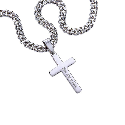 To My Son Cross Necklace – Christian Gift from Mom with Inspirational Bible Verse