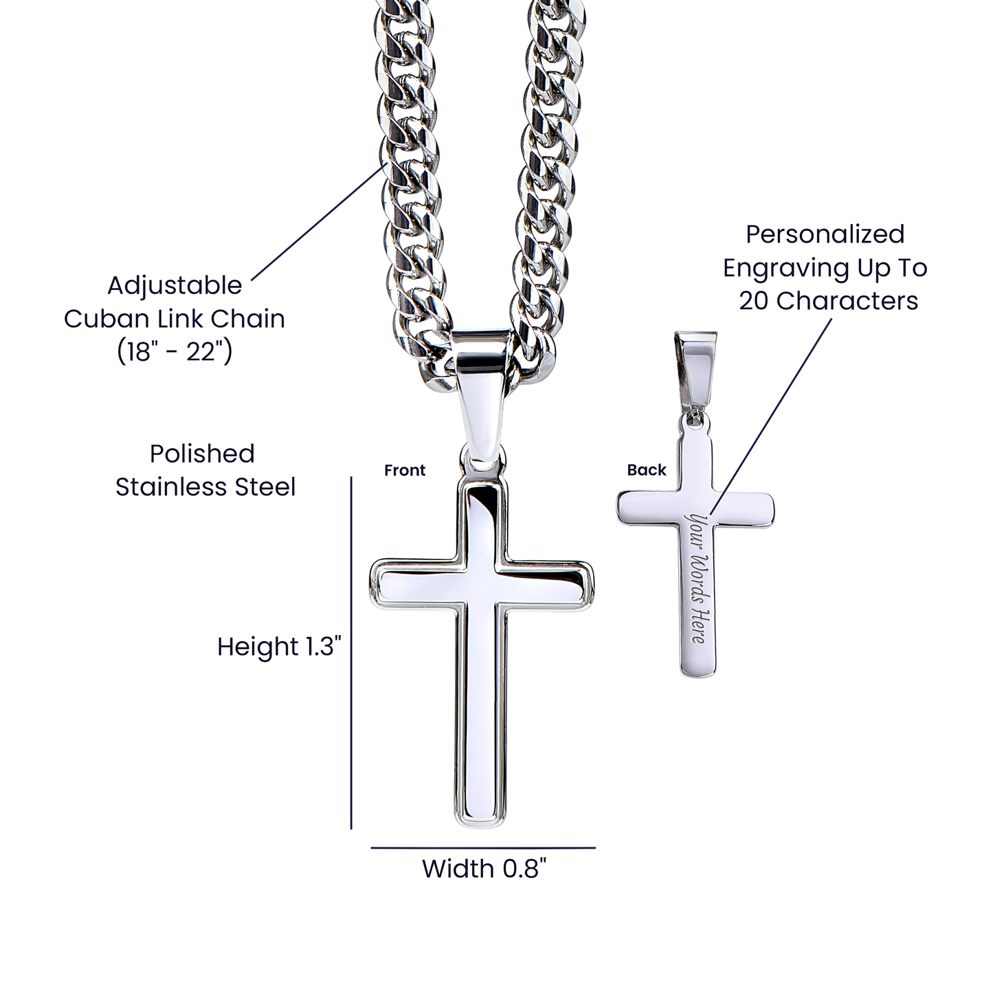 To My Son Cross Necklace – Christian Gift from Mom with Inspirational Bible Verse
