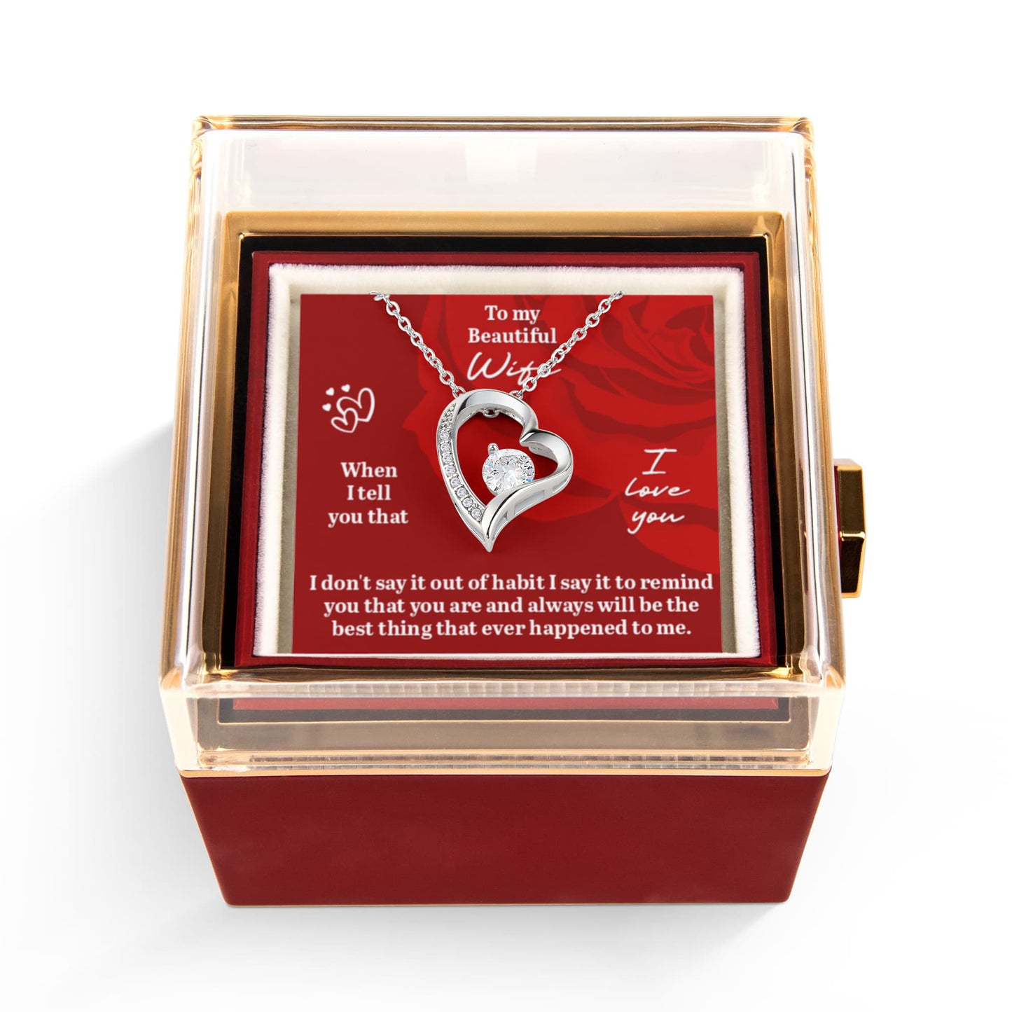 Gift Necklace for Wife – When I Say I Love You Message Card