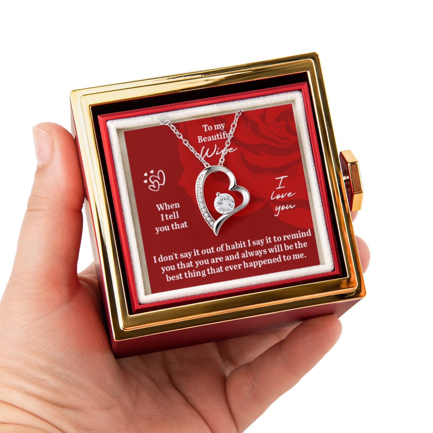 Gift Necklace for Wife – When I Say I Love You Message Card