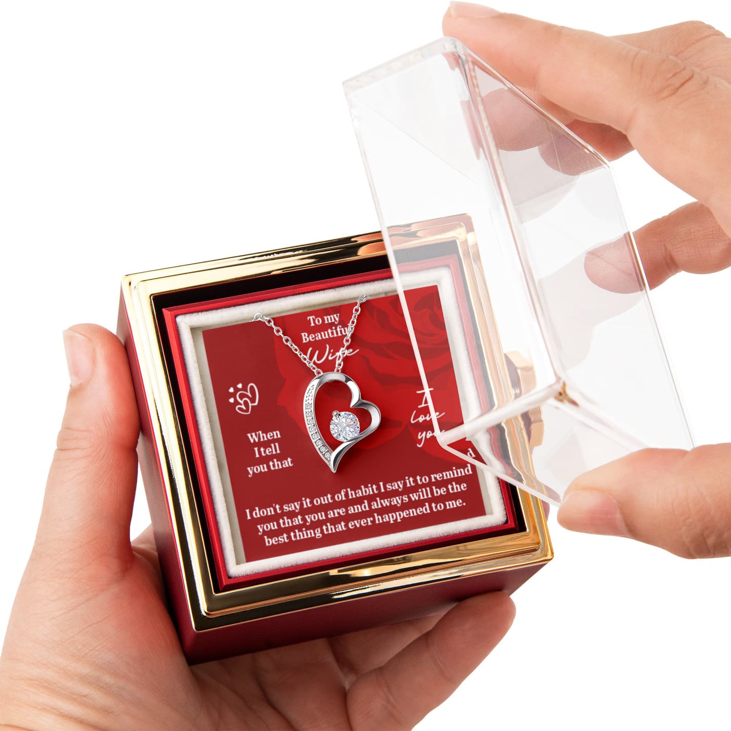 Gift Necklace for Wife – When I Say I Love You Message Card