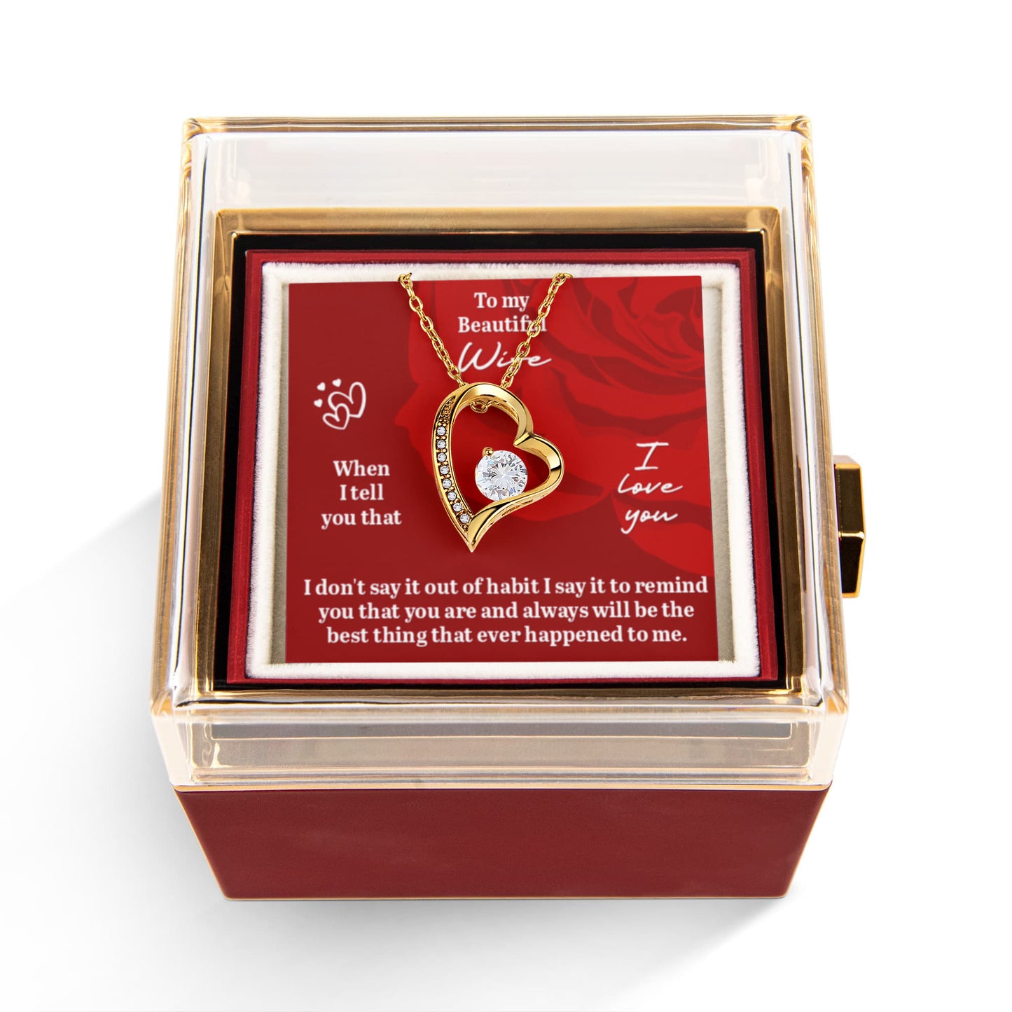 Gift Necklace for Wife – When I Say I Love You Message Card